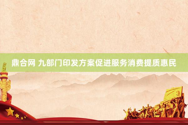 鼎合网 九部门印发方案促进服务消费提质惠民