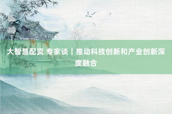 大智慧配资 专家谈｜推动科技创新和产业创新深度融合