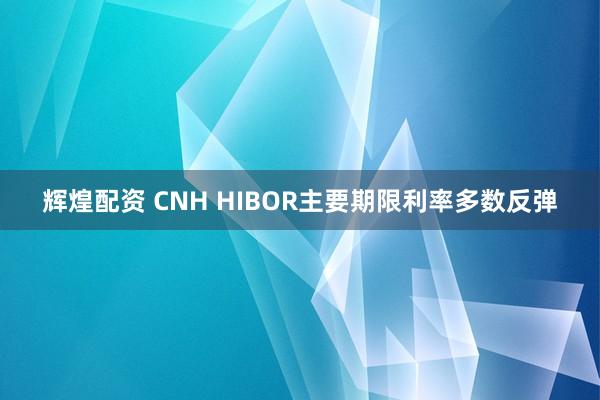 辉煌配资 CNH HIBOR主要期限利率多数反弹