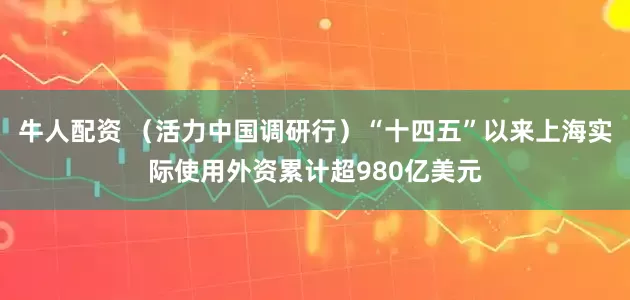 牛人配资 （活力中国调研行）“十四五”以来上海实际使用外资累计超980亿美元